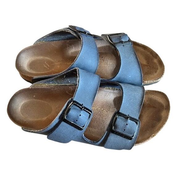Birkenstock Arizona Two-Strap Sandals Blue Leather Size 39 (US Women’s 8) - Picture 4 of 10